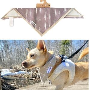 Dexypaws™ Linen Bandana set for dogs 2 Pack S/M 24” x 11” Trees pets